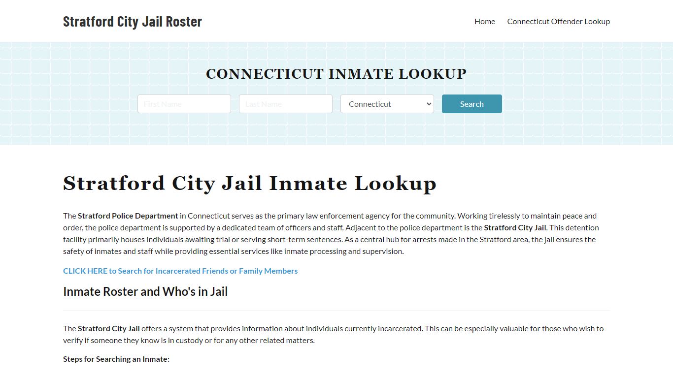 Stratford Police Department & City Jail, CT Inmate Roster, Arrests ...