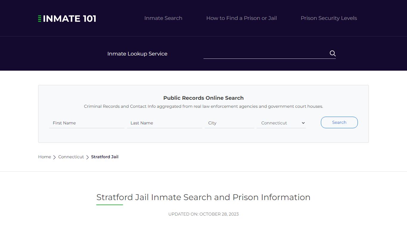 Stratford Jail Inmate Search and Prison Information